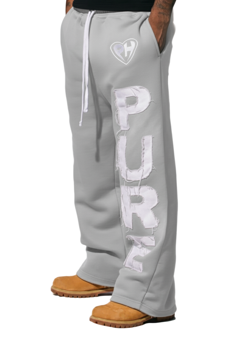 'Distressed' Baggy Sweats Grey