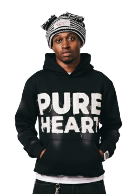 'Distressed' Hoodie Black